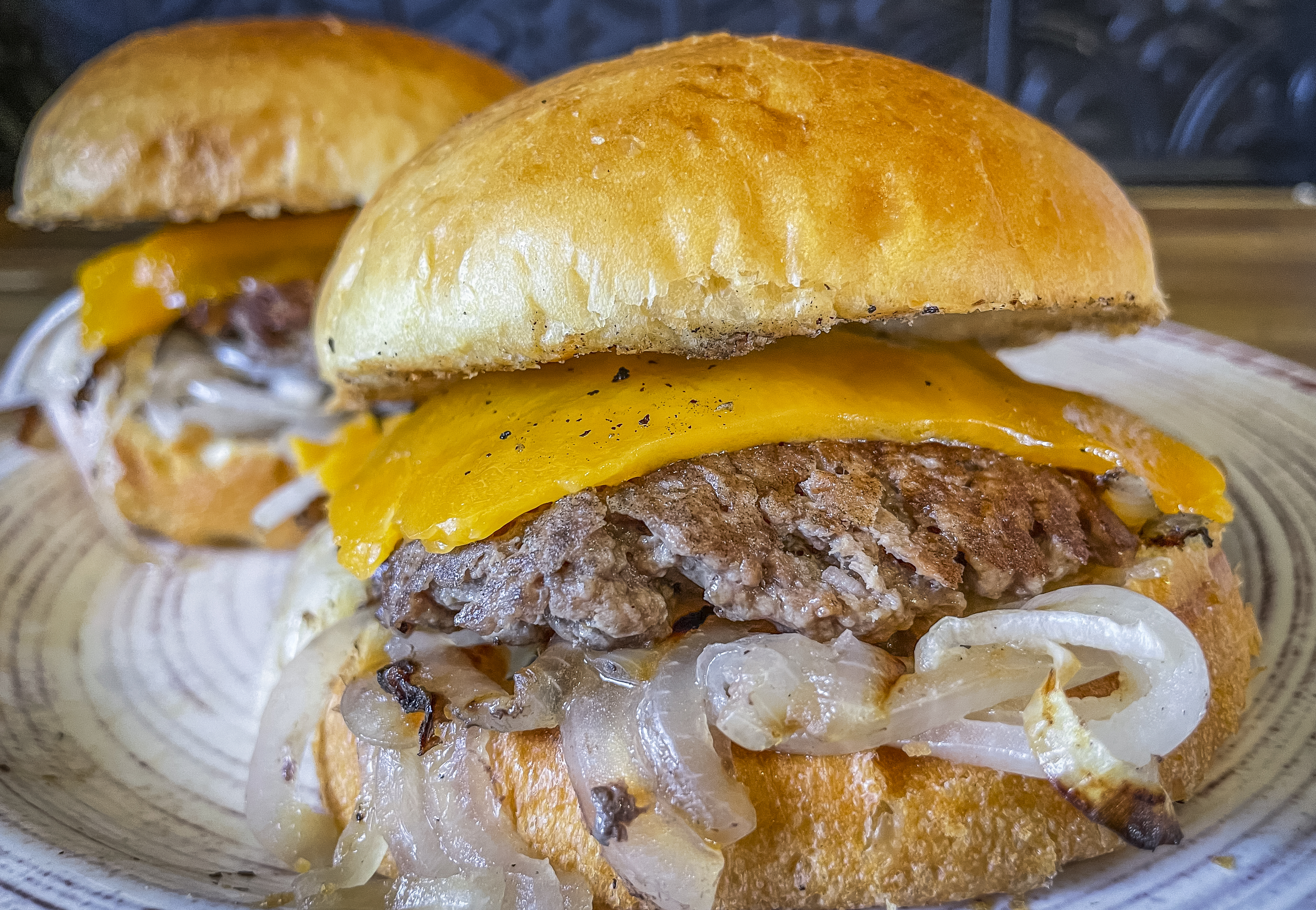 Oklahoma Style Venison Onion Smash Burger