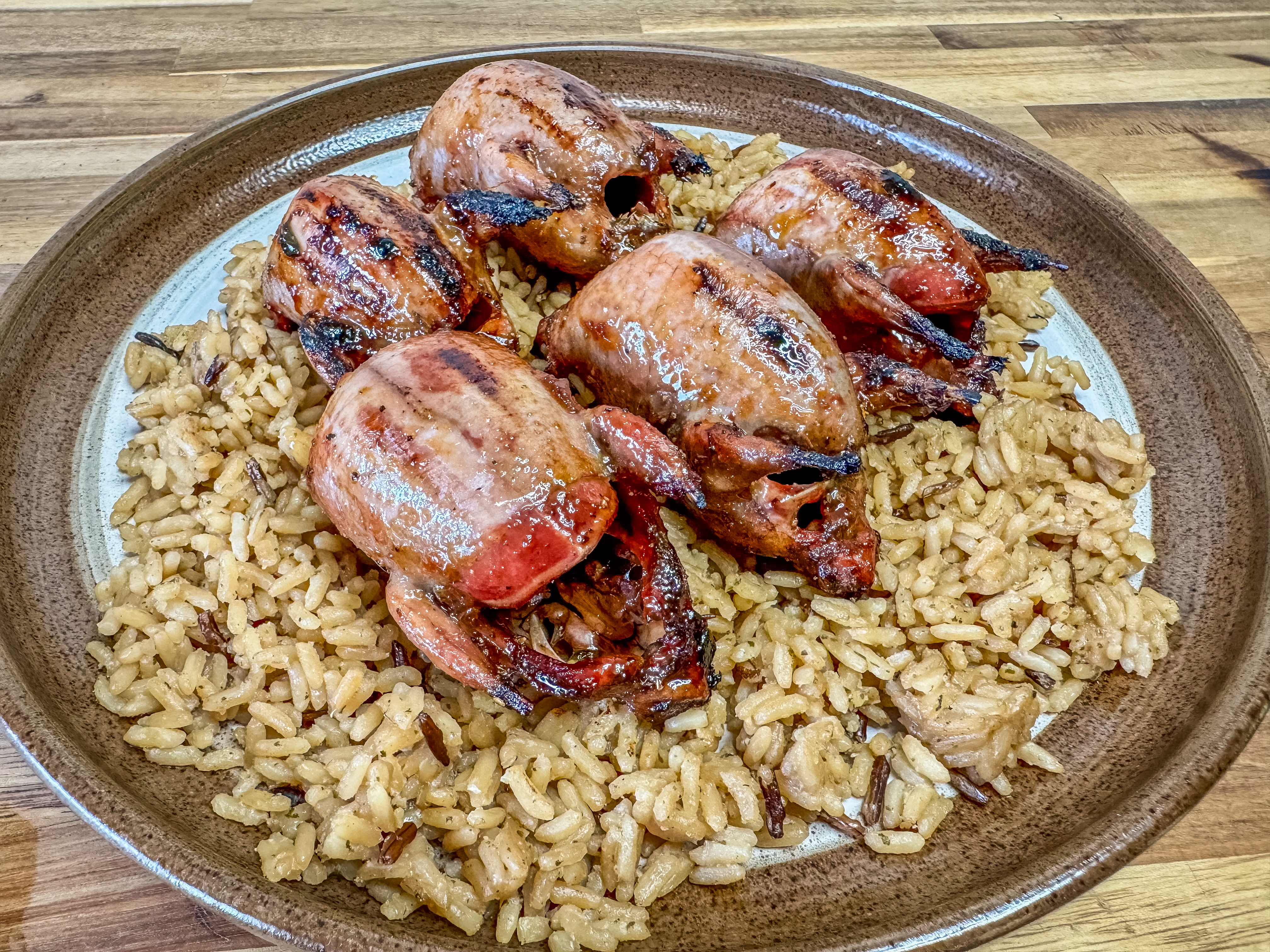 Apricot and Cider Glazed Grilled Dove