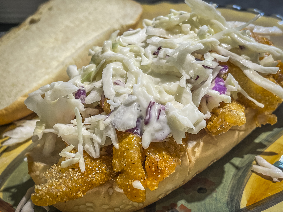 Top the fish with your favorite slaw recipe.