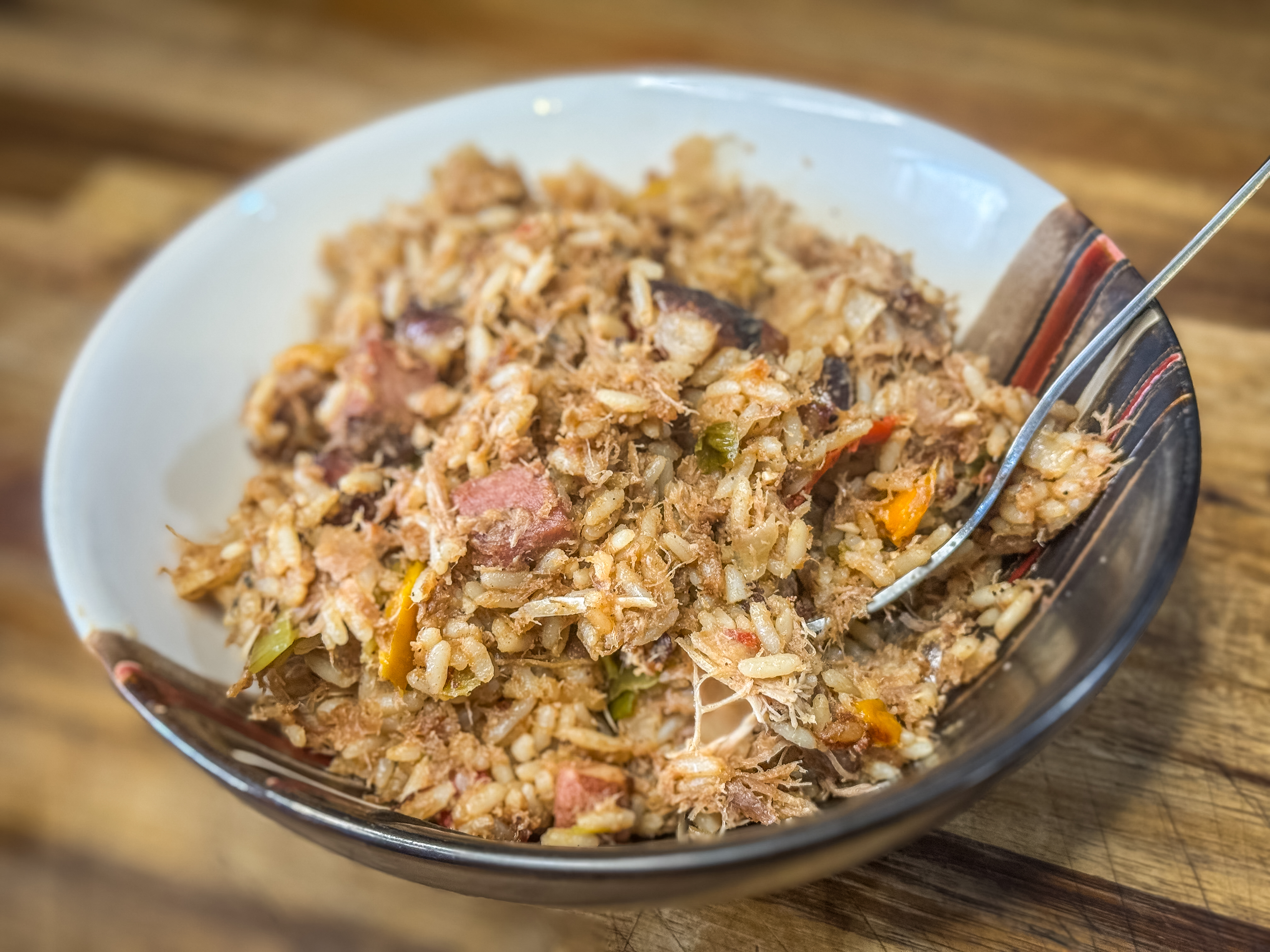 Pheasant Leg and Tasso Ham Jambalaya