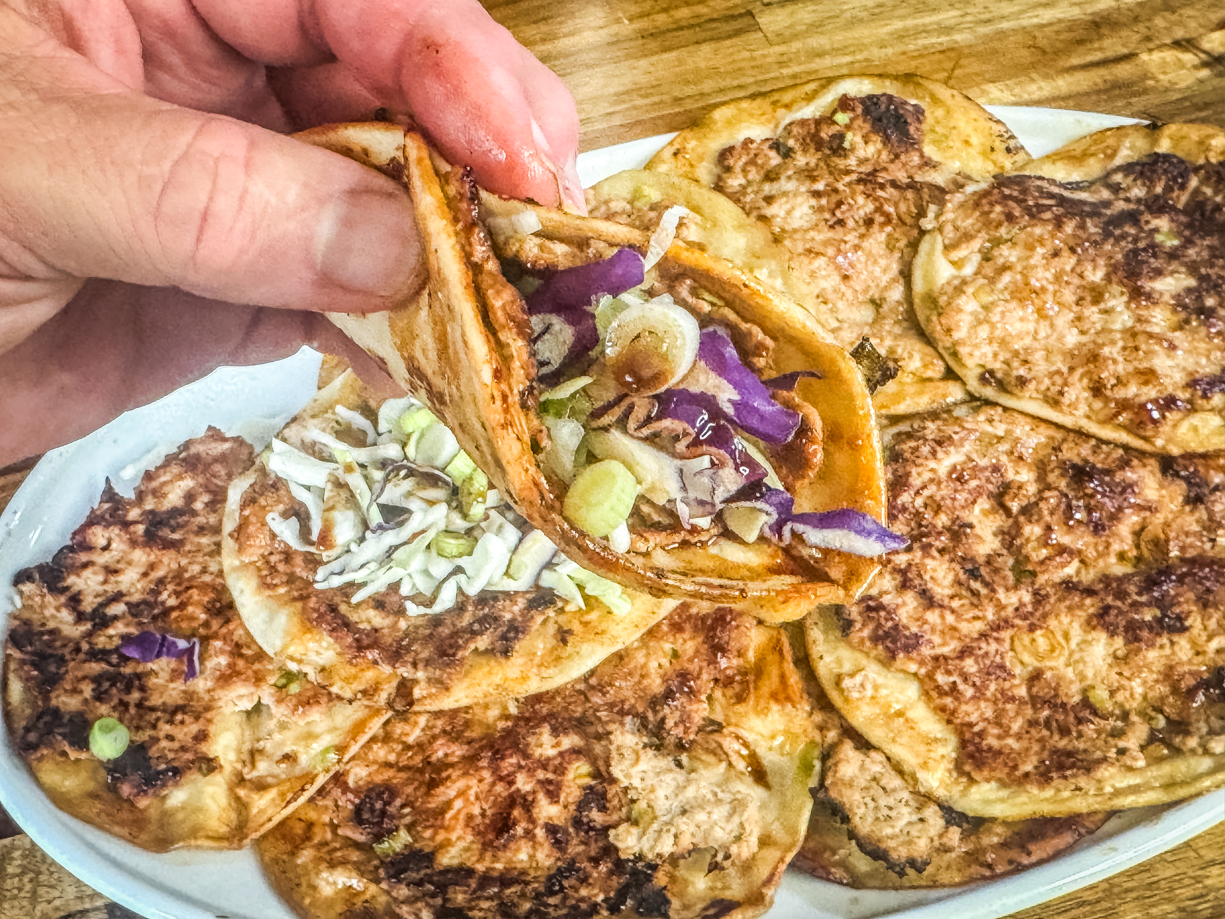 Wild Pig Smash Dumpling Tacos