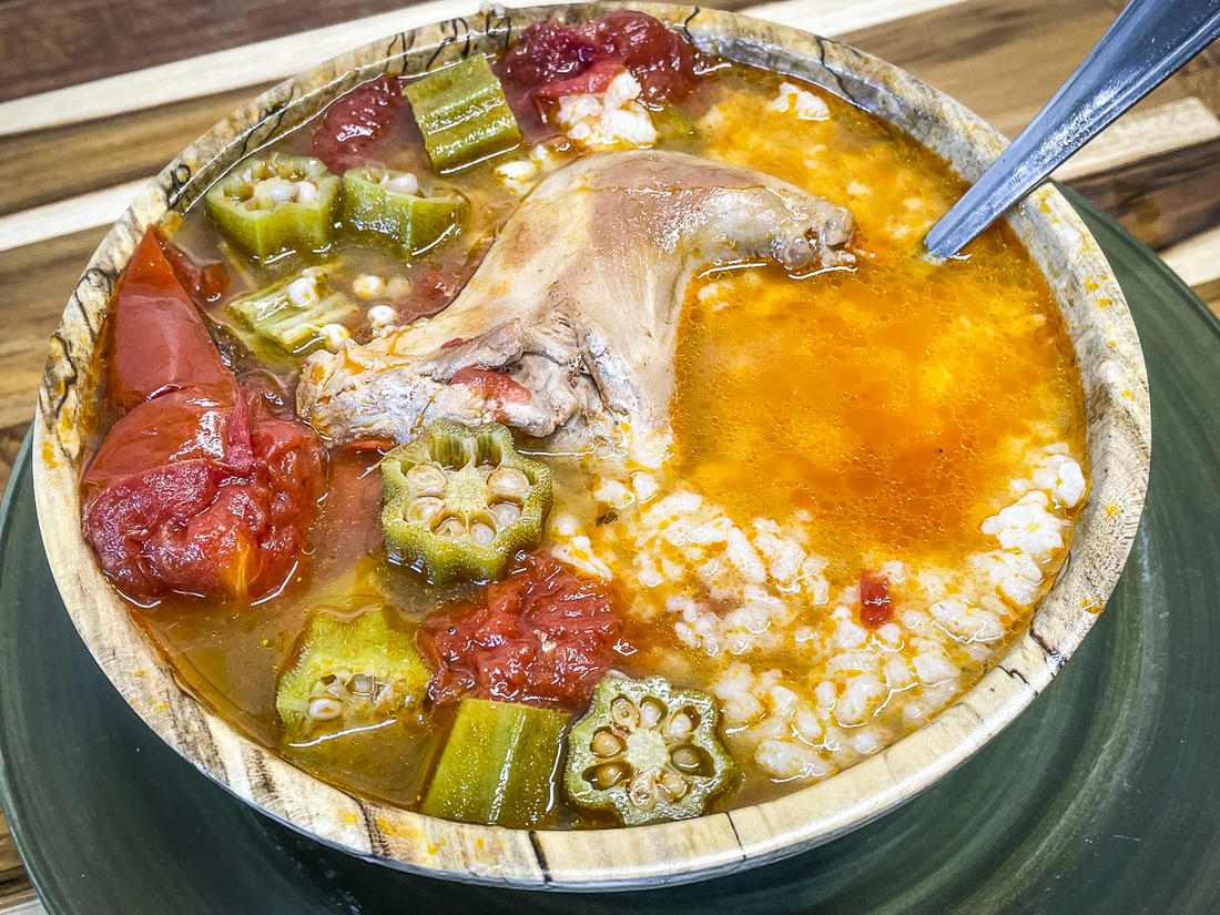 Squirrel, Okra, and Tomato Stew