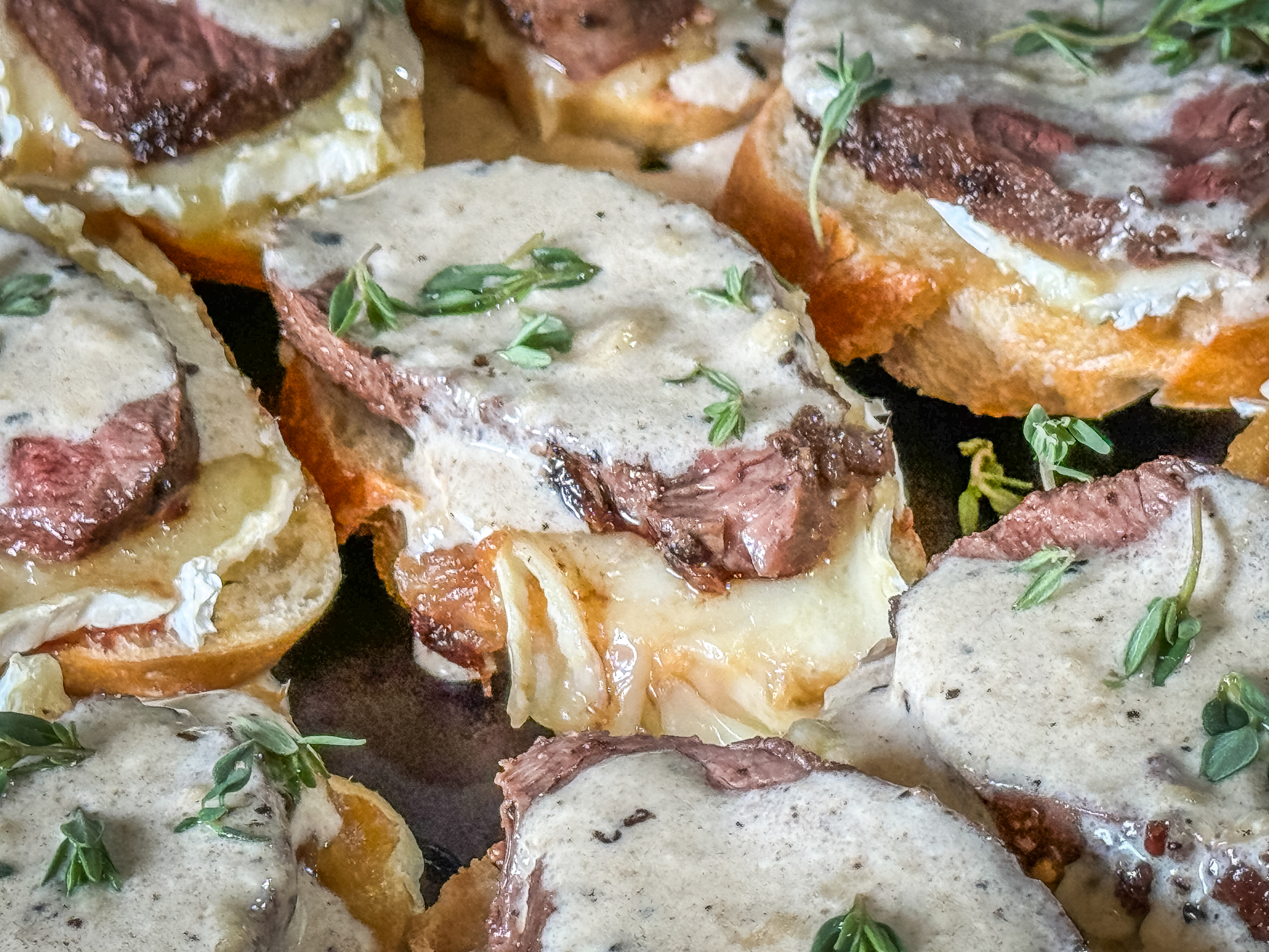 Backstrap Crostini with Parmesan Cream Sauce